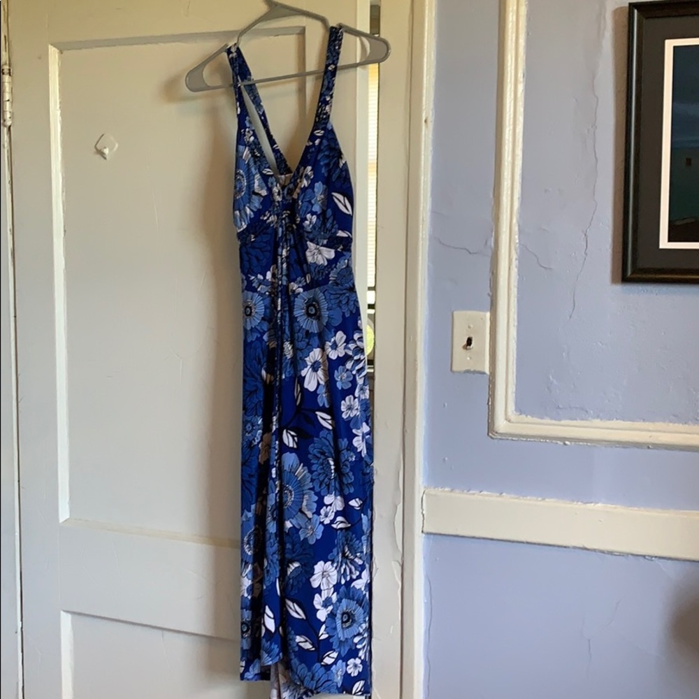 INC Blue and white flower dress size M